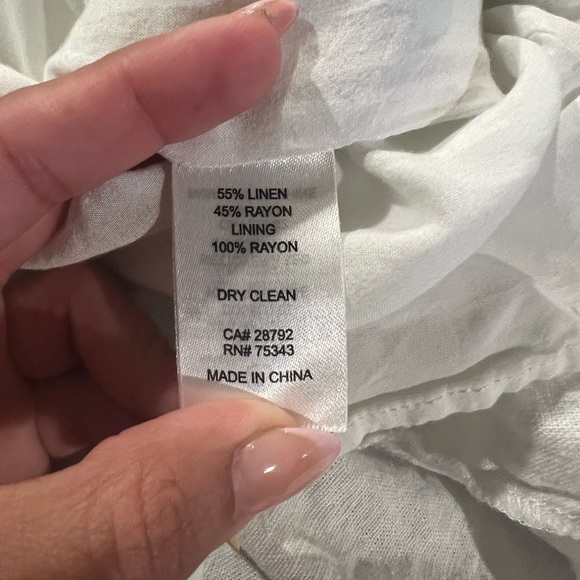 House of Harlow 1960 Women's Off White Mini A Line Dress XS Linen Blend - Picture 6 of 7